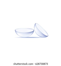 Realistic contact lenses on a white background. Lenses for vision correction. Vector illustration.