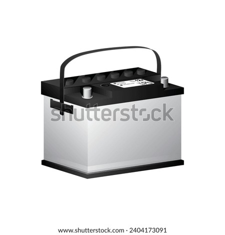 Realistic conventional DIN battery or German Industrial Standard type with hygrometer indicator illustration vector 