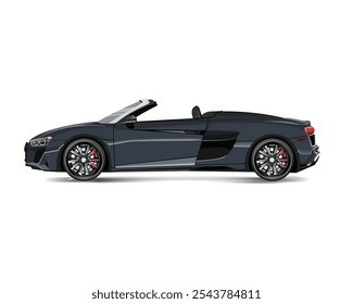 realistic convertible car vector illustration