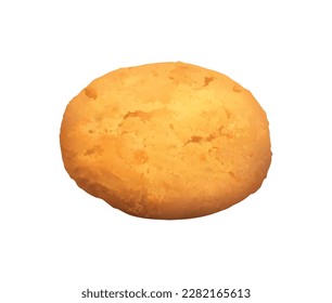 Realistic cookie baked from wheat flour vector illustration