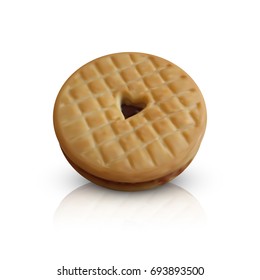 realistic cookie isolated on white background. vector illustration