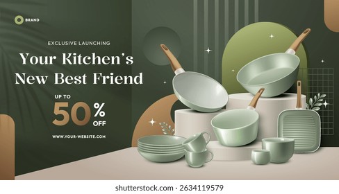 Realistic Cooking Utensils Advertising Composition