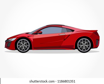 realistic cool red car detail