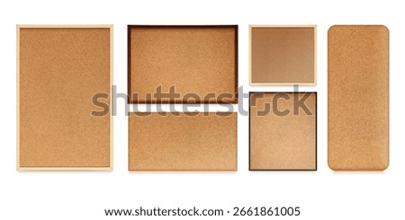 Realistic cork board. 3d corkboard, wood bulletin frame texture notice school wall memo pinboard wooden coaster old post list note pin office announcement exact vector illustration
