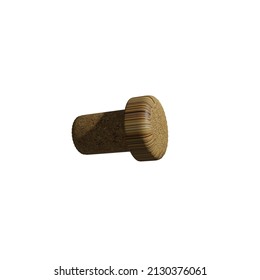 Corchos realistas, corchos de vino de diferentes formas, corchos 3d hechos de madera de corcho. Tapones de madera para botellas, equipo de producción de alcohol en la bodega, aislados en un fondo blanco. representar