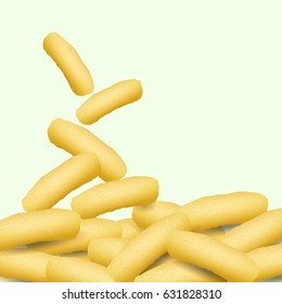 Realistic corn rods concept illustration composition.
