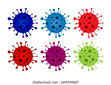 Realistische Vektorillustration des Corona-Virus. Virus greift die Atemwege an. bunter Corona-Virus-Symbol. Vektorillustration