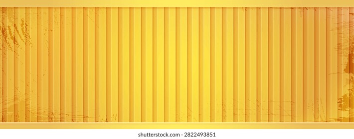 Realistic corrugated container texture with horizontal ribbed metal sheet for construction and industrial backgrounds.
