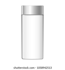 Realistic Cosmetic bottle can container for cream, soap, liquid soap, essential oil or perfume and other cosmetics. Template For Mock up Your Design. vector illustration.