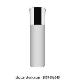 Realistic Cosmetic bottle can container for cream, soap, liquid soap, essential oil or perfume and other cosmetics. Template For Mock up Your Design. vector illustration.