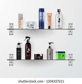 Realistic cosmetic bottle mock up set. Isolated white background.
Mock up vector illustration. EPS 10.