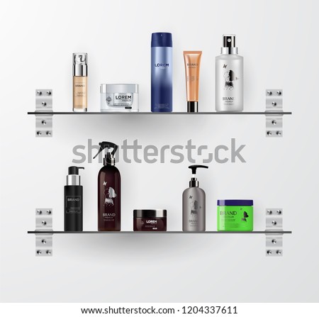 Realistic cosmetic bottle mock up set. Isolated white background.
Mock up vector illustration. EPS 10.