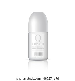 Realistic cosmetic bottle on a white background. Cosmetic package for cream, soups, foams, shampoo, glue. Mock up for brand template. vector illustration.
