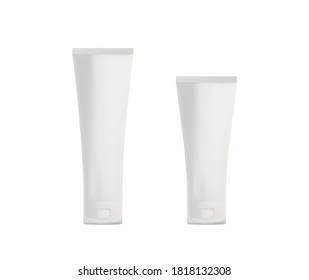 Realistic cosmetic package for soap,shampoo, cream. Blank template of plastic container. Stock 3D vector illustration on white isolated background.