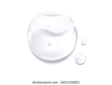Realistic cosmetic serum drop texture of liquid drops serum gel or collagen skin care