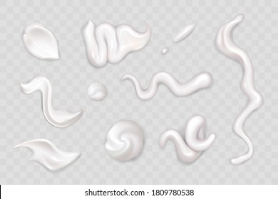 Realistic cosmetic white cream set