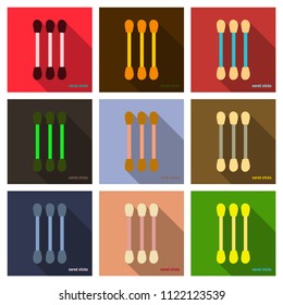 Realistic cotton ear swab set. Vector illustration.