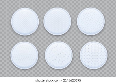 Realistic Cotton Pad Set With Different Texture