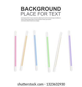 Realistic cotton swabs. Cotton swabs for the ears. Vector illustration for background, template, site and advertising.