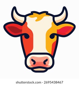 Design realista da ilustração do vetor da cabeça de vaca