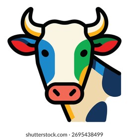 Design realista da ilustração do vetor da cabeça de vaca