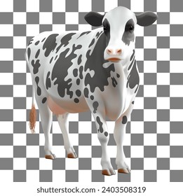 Realistic cow on transparent Vector illustration for your design