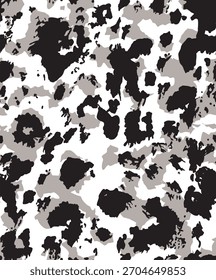 Patrón realista de piel de vaca con manchas marrones irregulares sobre un fondo beige. Ideal para el diseño textil, estampados de moda, tapicería y obras de arte digitales de temática rústica.