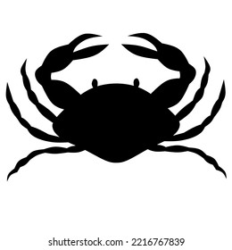 Realistic crab silhouette on white background. Perfect for food logos. Vector illustration