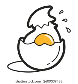 Realistic cracked egg vector perfect for food designs, kitchen art, and breakfast themes.








