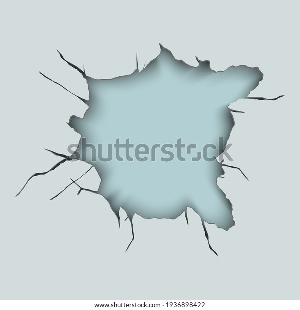 Realistic Cracked Wall Hole Your Design Stock Vector (Royalty Free ...