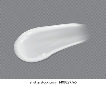 realistic cream smear isolated on dark background