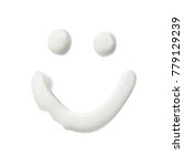 Realistic Cream Smile Isolated On White Background. EPS10 Vector