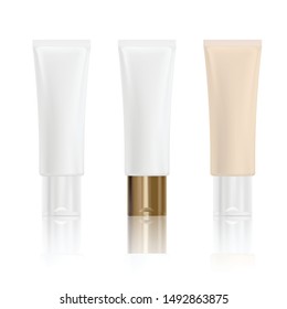 realistic cream tubes set, vector illustration