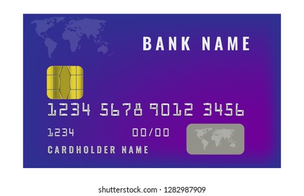Realistic credit bank design template. Vector illustration.