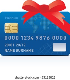 Realistic credit card isolated on white background