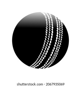 Realistic cricket ball iconic background silhouette 