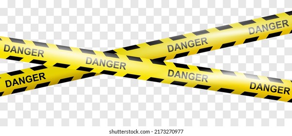 Realistic crossing warning danger tapes or Police line. Caution tape of warning signs for construction area or crime scene in yellow. Do not cross ribbon. Ribbons for accident, under construction svg