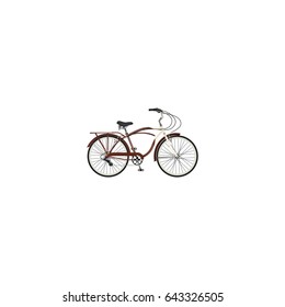 Realistic Cruise Bicycle Element. Vector Illustration Of Realistic Journey Bike Isolated On Clean Background. Can Be Used As Cruise, Bicycle And Bike Symbols.