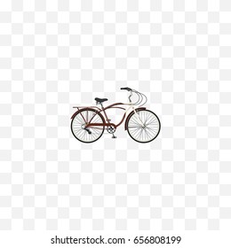 Realistic Cruise Bicycle Element. Vector Illustration Of Realistic Journey Bike Isolated On Clean Background. Can Be Used As Cruise, Bicycle And Bike Symbols.