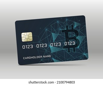 Realistic Crypto Credit Card Mockup.