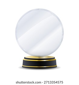 Premio realista de trofeo de cristal con placa de diamante de acrílico transparente en un pedestal de madera con grabado de corona de laurel y reflejos brillantes perfectos para el reconocimiento del ganador y el logro de la competencia