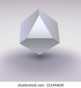 Realistic cube with cropped center, place for text. Template for your presentations, can be used as a cover or background.