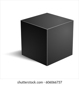 realistic cube with shadow on white background vector illustration