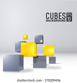 realistic cubes background concept. vector illustration