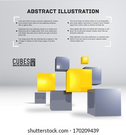 realistic cubes background concept. vector illustration