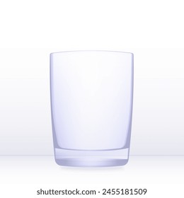 Realistic cup. The empty mug on white background. Realistic glass. Three dimensional glass for your design. Vector illustration. Eps 10