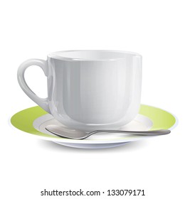 Realistic cup isolated on white. Vector design.