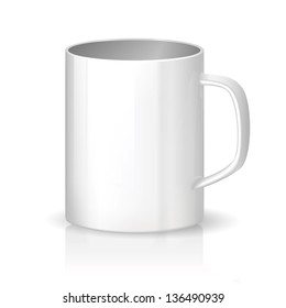 Realistic cup on white background
