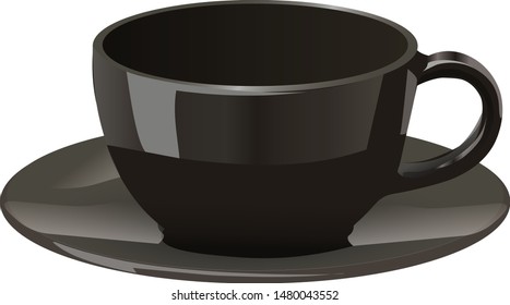 Realistic Cup and Plate set vector