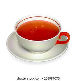 Realistic cup of tea. Illustration contains gradient mesh.